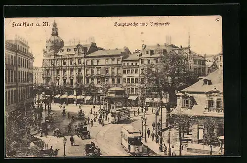 AK Frankfurt a.M., Hauptwache und Rossmarkt