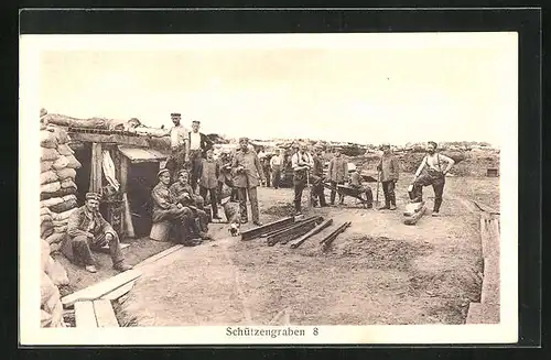 AK Feuerpause im Schützengraben 8