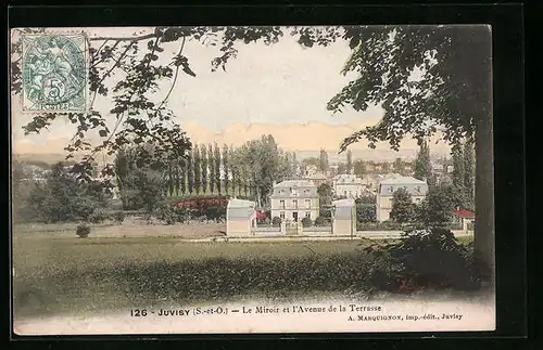 AK Juvisy, Le Miroir et l`Avenue de la Terrasse