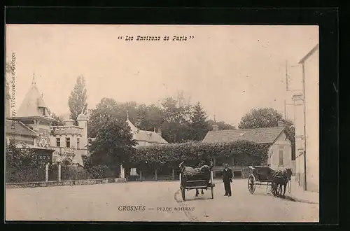 AK Crosnes, Place Boileau - Les Environs de Paris