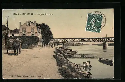 AK Juvisy-sur-Orge, Le quai Gambetta