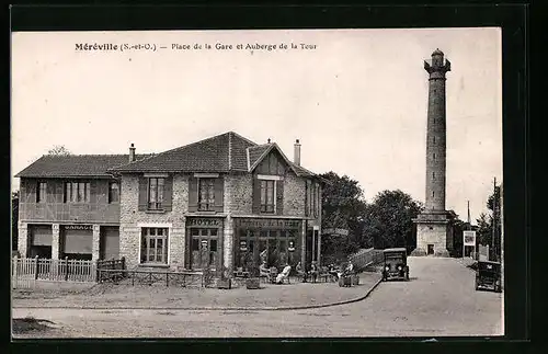 AK Mèrèville, Place de la Gare et Auberge de la Tour