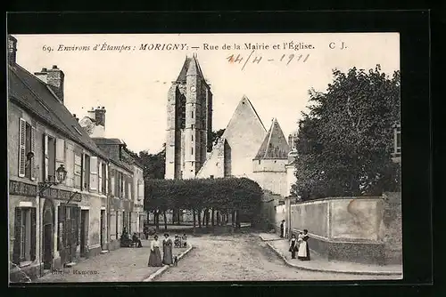 AK Morigny, Rue de la Mairie et l`Èglise