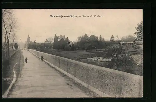 AK Morsang-sur-Seine, Route de Corbeil