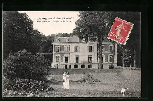 AK Morsang-sur-Seine, Une villa aux Bords de la Seine