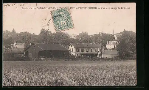 AK Evry-Petit-Bourg, Vue des bords de la Seine