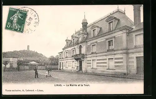 AK Linas, La Mairie et la Tour