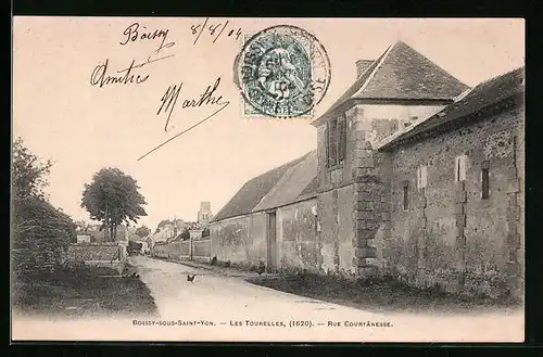 AK Boissy-sous-Saint-Yon, Les Tourelles - Rue Courtanesse