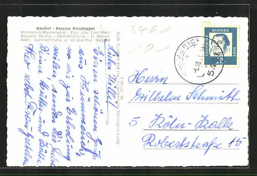 AK Hümmerich / Westerwald, Fockenbachmühle, Alte Eiche, Gasthof Dreydoppel und Dasbachtal