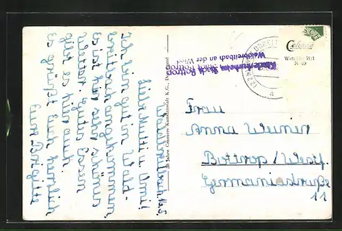 AK Waldbreitbach, Ortsansicht, Partie am Wehr, Hahnenstein, Strandbad, Josefs- und Marienhaus