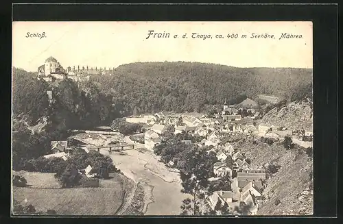 AK Frain a. d. Thaya, Ortsansicht mit Blick zum Schloss