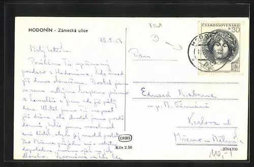 AK Göding / Hodonin, Zámecká ulice