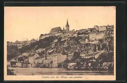 AK Znaim, Ortsansicht von der Thaya aus gesehen
