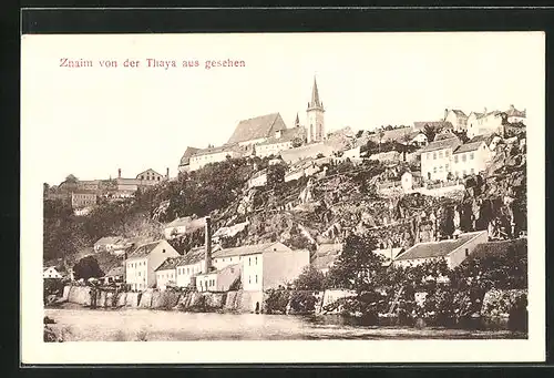 AK Znaim, Ortsansicht von der Thaya aus gesehen