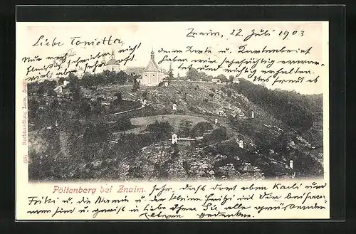 AK Znaim, Blick zum Pöltenberg