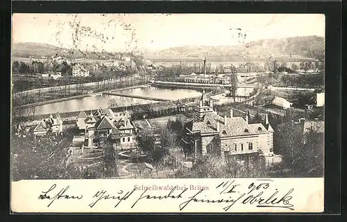 AK Brünn / Brno, Schreibwald aus der Vogelschau