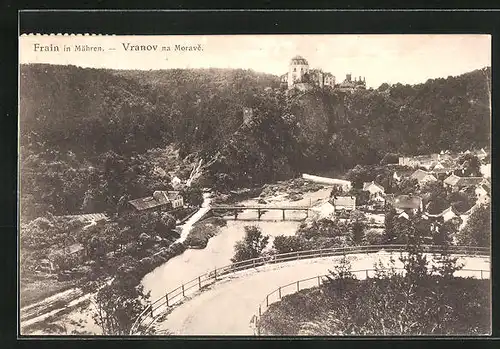 AK Frain a. d. Thaya, Flusspartie aus der Vogelschau