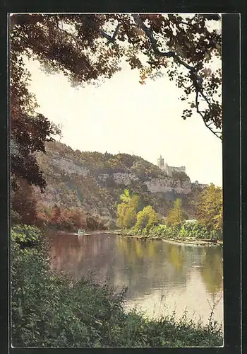 Künstler-AK Photochromie Nr.2547: Partie am See mit Blick zur Burg