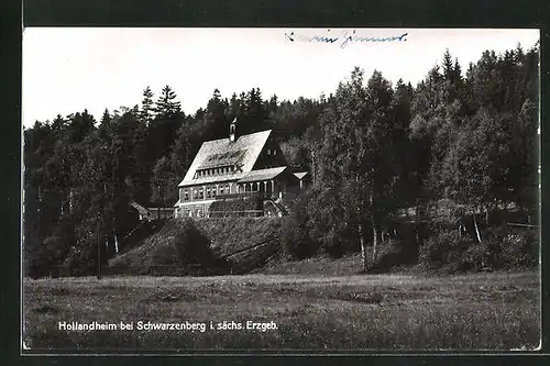 AK Schwarzenberg i. sächs. Erzgeb., Blick zum Hollandheim