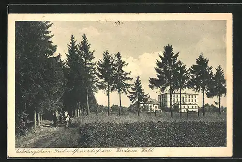 AK Teichwolframsdorf am Werdauer Wald, Blick zum Erholungsheim