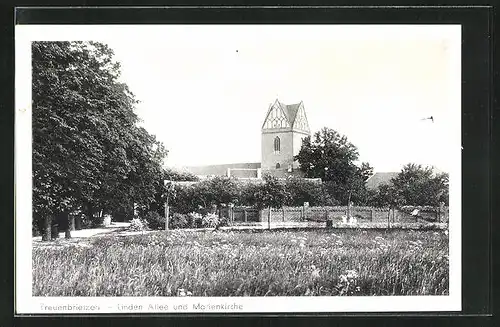 AK Treuenbrietzen, Linden-Allee und Marienkirche