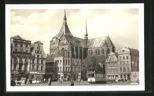 AK Rostock, Blick auf die Marienkirche