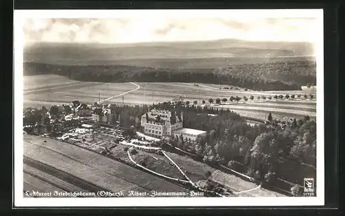 AK Friedrichsbrunn (Ostharz), Albert-Zimmermann-Heim vom Flugzeug aus