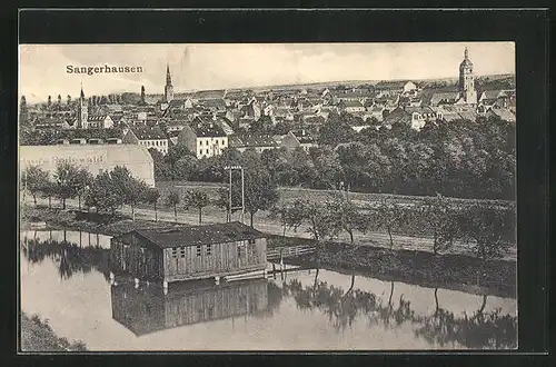 AK Sangerhausen, Stadtansicht aus der Vogelschau