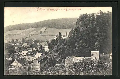 AK Stolberg im Harz, Blick von der Dornröschenbank