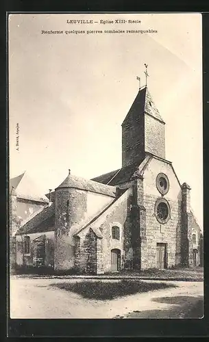 AK Leuville, Église XIII. Siecle, Renferme quelques pierres tombales remarquables