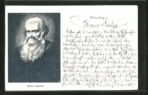AK Portrait des Dichters Hans Sachs