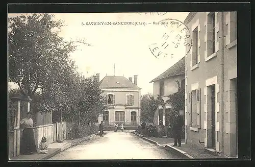 AK Savigny-en-Sancerre, Rue de la Poste