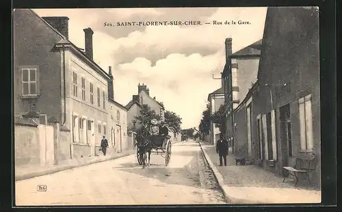 AK Saint-Florent-sur-Cher, Rue de la Gare