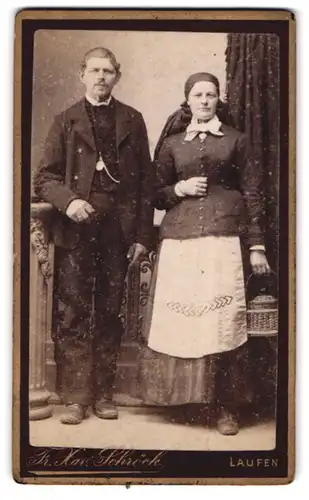 Fotografie F. X. Schröck, Laufen a. d. salzach, Bezirksamtsgasse, Portrait junges Paar in schlichter Kleidung
