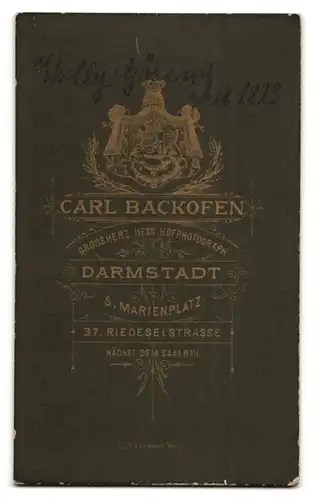 Fotografie Carl Backofen, Darmstadt Marienplatz 5, Willy Göring 1823