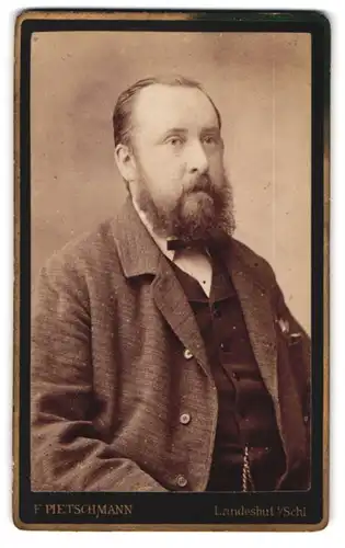 Fotografie F. Pietschmann, Landeshut i. Sch., Gestandener Mann mit vollem Bart