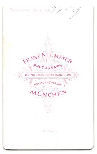 Fotografie Franz Neumayer, München, Neuhauserstrasse 29, junge Frau im Kleid, an Sekretär lehnend