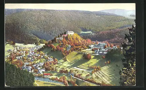 Künstler-AK Photochromie Nr. 2569: Schwarzburg vom Trippstein