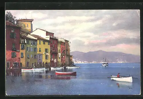 Künstler-AK Photochromie Nr. 2614: Riviera di Levante, Portofino, Wohnhäuser am Meer