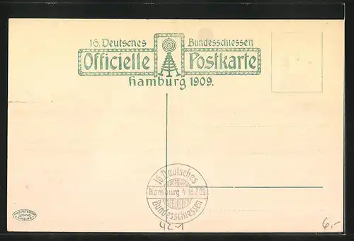 AK Hamburg, 16. Bundesschiessen 1909, Festzug, Hamburger Bürgermilitär