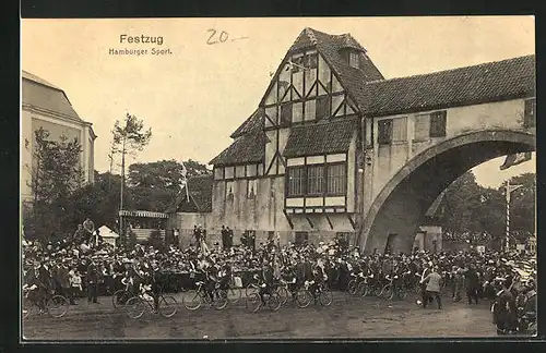 AK Hamburg, 16. Bundesschiessen 1909, Festzug, Hamburger Sport
