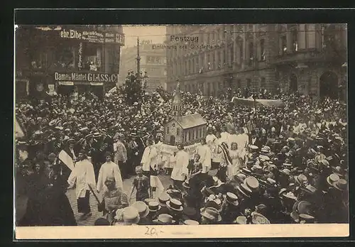 AK Hamburg, 16. Bundesschiessen 1909, Festzug, Einführung des Christentum