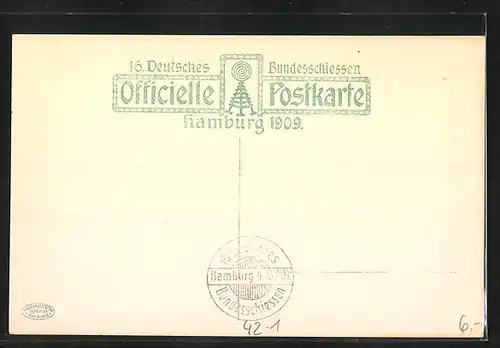 AK Hamburg, 16. Bundesschiessen 1909, Festzug, Einführung des Christentum