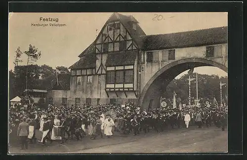 AK Hamburg, 16. Bundesschiessen 1909, Festzug, Hamburger Volkstypen