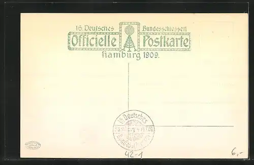 AK Hamburg, 16. Bundesschiessen 1909, Festzug, Hamburger Volkstypen