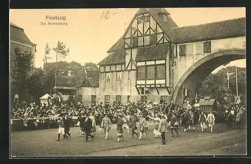 AK Hamburg, 16. Bundesschiessen 1909, Festzug, Die Hammaburg