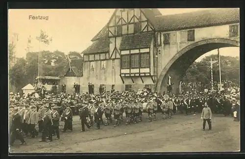 AK Hamburg, 16. Bundesschiessen 1909, Festzug, Musikkapelle