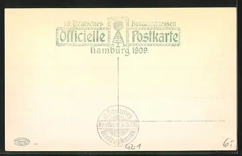 AK Hamburg, 16. Bundesschiessen 1909, Festzug, Musikkapelle