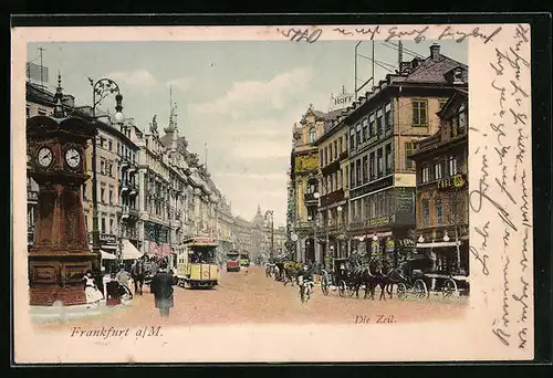 AK Frankfurt /Main, Stadtleben am Zeil