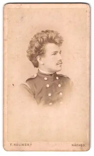 Fotografie F. Kolinsky, Nachod, Portrait junger Soldat mit Hahnenkamm Frisur in Uniform